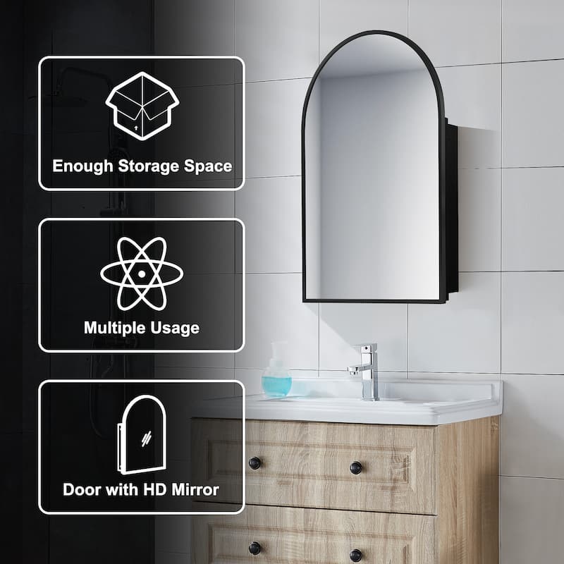 Multifunctional Wall-Mounted Mirrored Cabinet