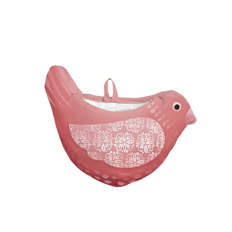 Whimsical Bird Fabric Wall Planters Set of 3