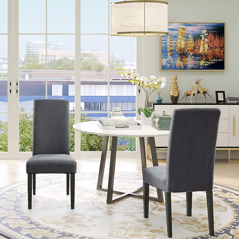 Copper Grove Elorza Grey Upholstered Solid Wood Armless Accent Chairs (Set of 2) - 12 x 18 x 36 Inches