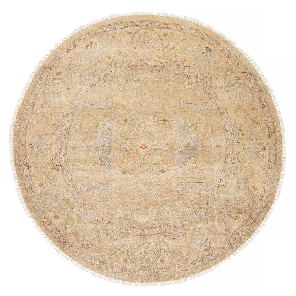 ECARPETGALLERY Hand-knotted Jules Serapi Light Khaki Wool Rug - 5'11 x 5'10