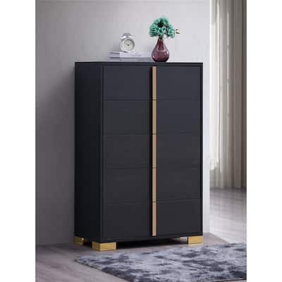 Medici 5-drawer Chest with Vertical Gold