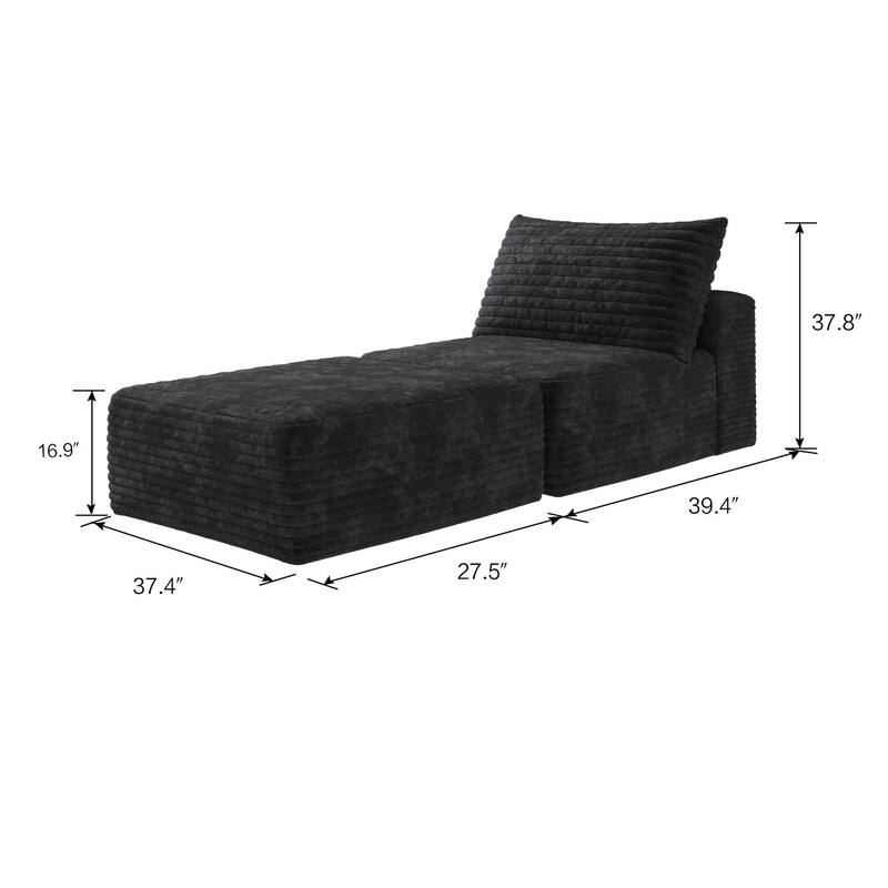 66.9-in Casual Black 1 -seater Reclining Sectional - 8' x 10'
