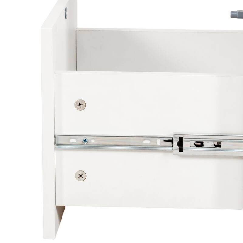 Modern Compact Storage Cabinet with Drawers & Glass Doors