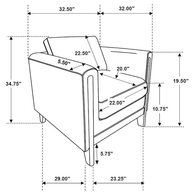 Islington Fabric Upholstered Panel Arm Accent Chair Taupe - 34.25" x 32.75" x 35"