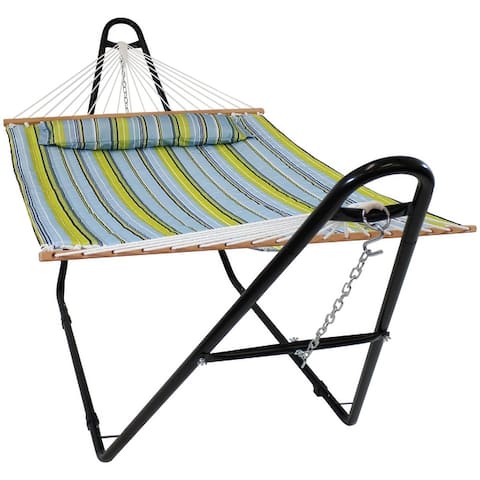 2-Person Hammock w/ Multi Use Universal Stand Quilted Double Fabric