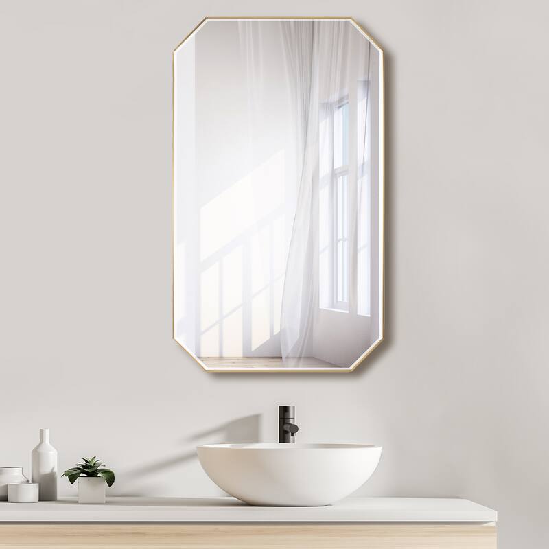 Sabadell Octagon Stainless Steel Framed Wall Mirror