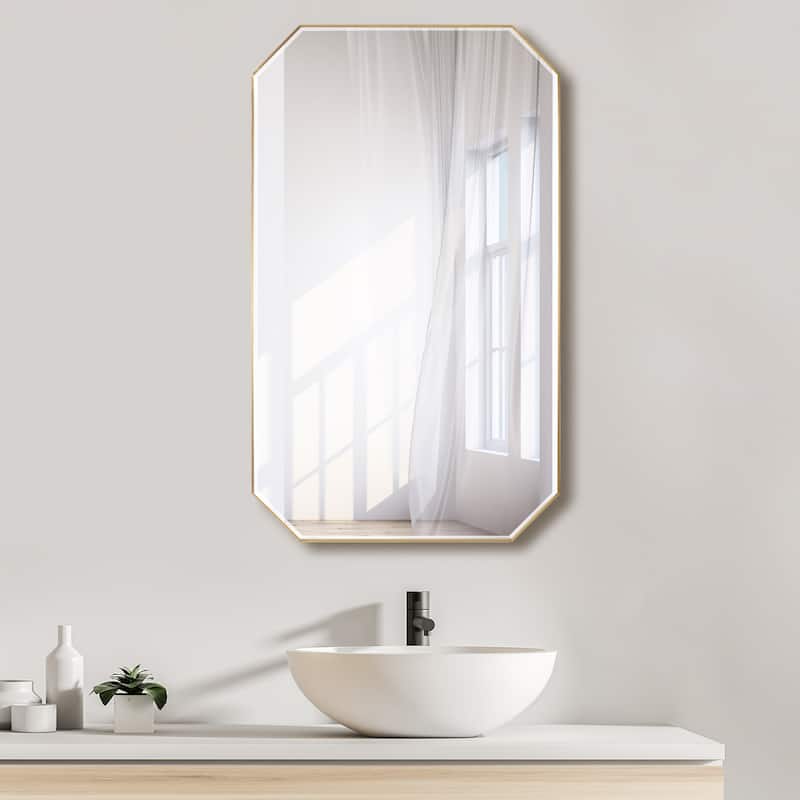 Sabadell Octagon Stainless Steel Framed Wall Mirror