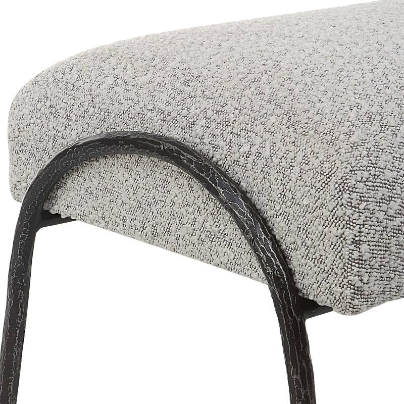 Uttermost 23685 Jacobsen 56" Wide Iron Framed Fabric Bench