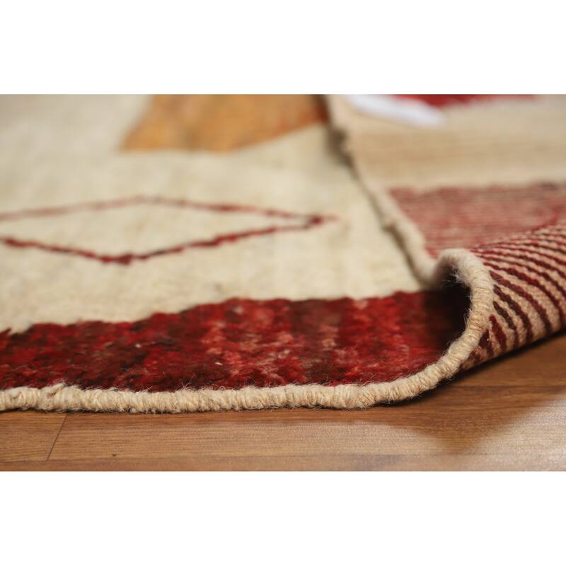 Geometric Moroccan Oriental Rug Hand-Knotted Bedroom Wool Carpet - 8'2" x 9'8"