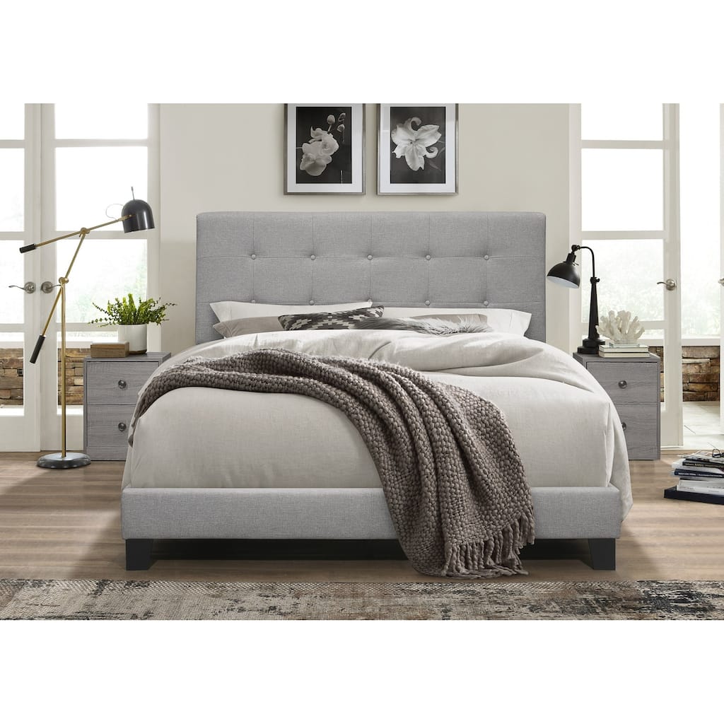 Sara Upholstered Panel Bed With 2 Nightstands
