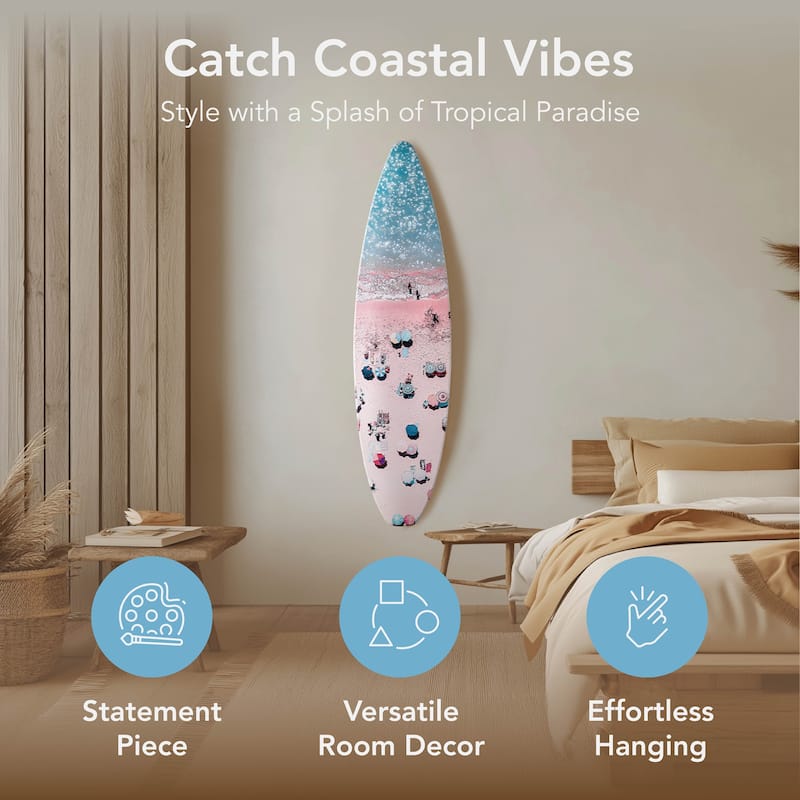 American Art Decor Surfboard Plaque Wall Sign