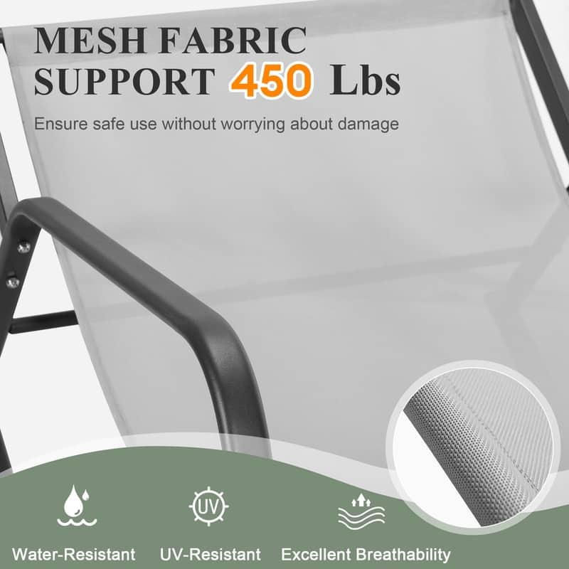 Oversized Indoor Outdoor Papasan Rocking Chair with Cushion, Metal Lounge Rocker Recliner, Heavy Duty 450 lbs Capacity