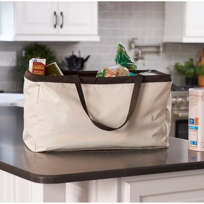 KRUSH CONTAINER Rectangle Tote Bag, Classic with Brown Trim