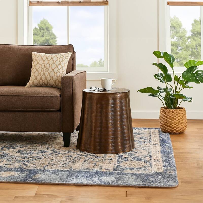 Liora Side End Table Handcrafted Bronze