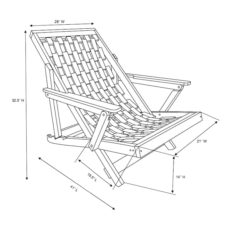 Aspen Fully Assembled All-Weather Outdoor Folding Lounge Chair and Table Set - 3-piece