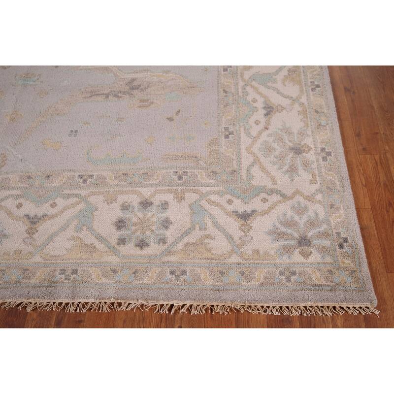Earth Tone Oushak Indian Area Rug Handmade Wool Carpet - 8'0"x 9'9"