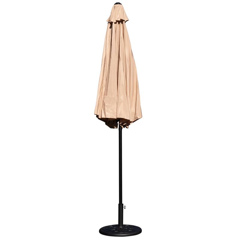 9 FT Round Umbrella - 1.5" Diameter Aluminum Pole - Crank and Tilt Function