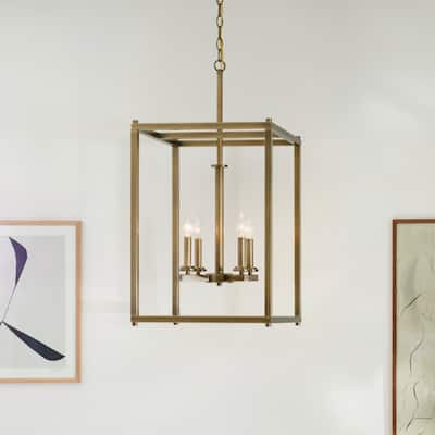 Kichler Lighting Crosby 4-Light Natural Brass Foyer Pendant Light