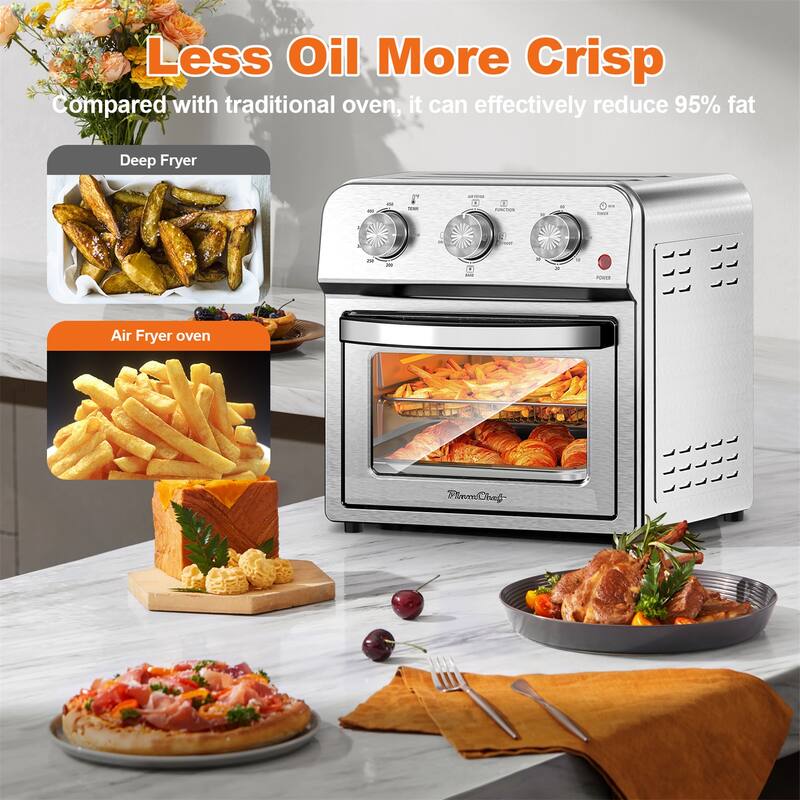 13QT Family Size Air Fryer Toaster Oven Combo, 360 Hot Air Circulation