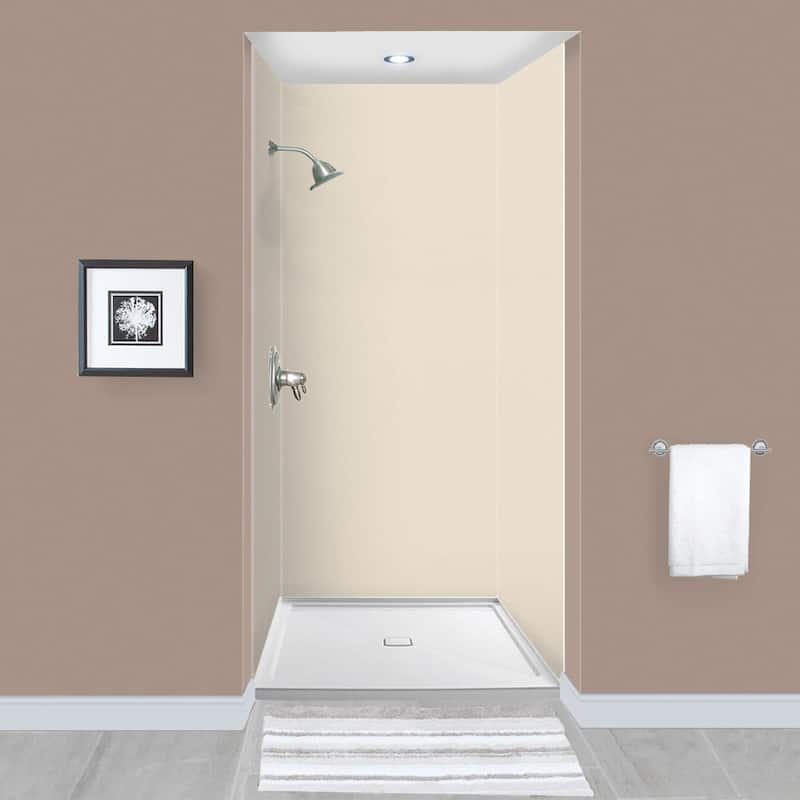 Transolid Expressions 36-in X 36-in X 96-in Glue to Wall Shower Walls - 36" x 36" x 96" - 36" x 36" x 96" - Bisque