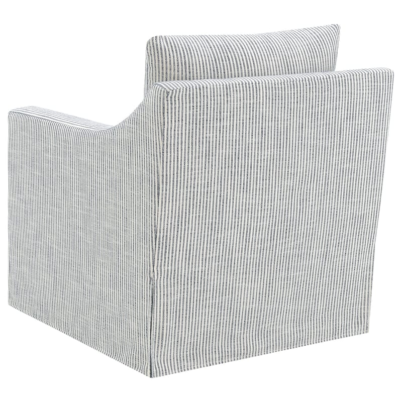Winter Upholstered Sloped Arm Accent Swivel Chair Beige