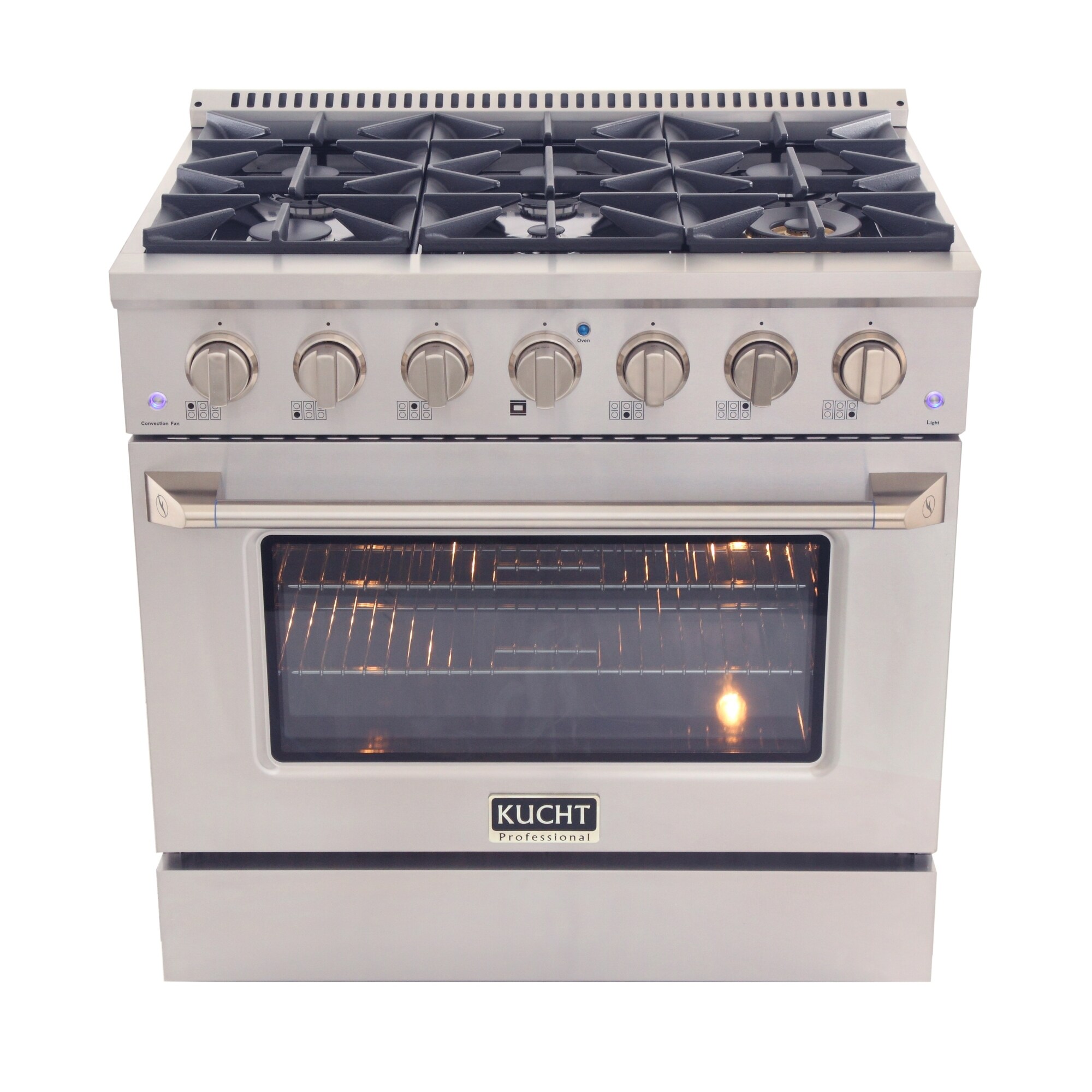 KUCHT 36 in. 5.2 cu. ft. Natural Gas Range with Sealed Burners and Convection Oven with optional color door.
