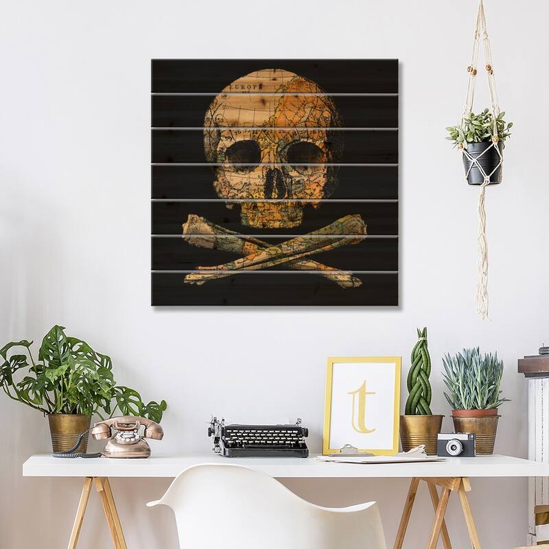 Treasure Map Print On Wood by Tobias Fonseca - Multi-Color
