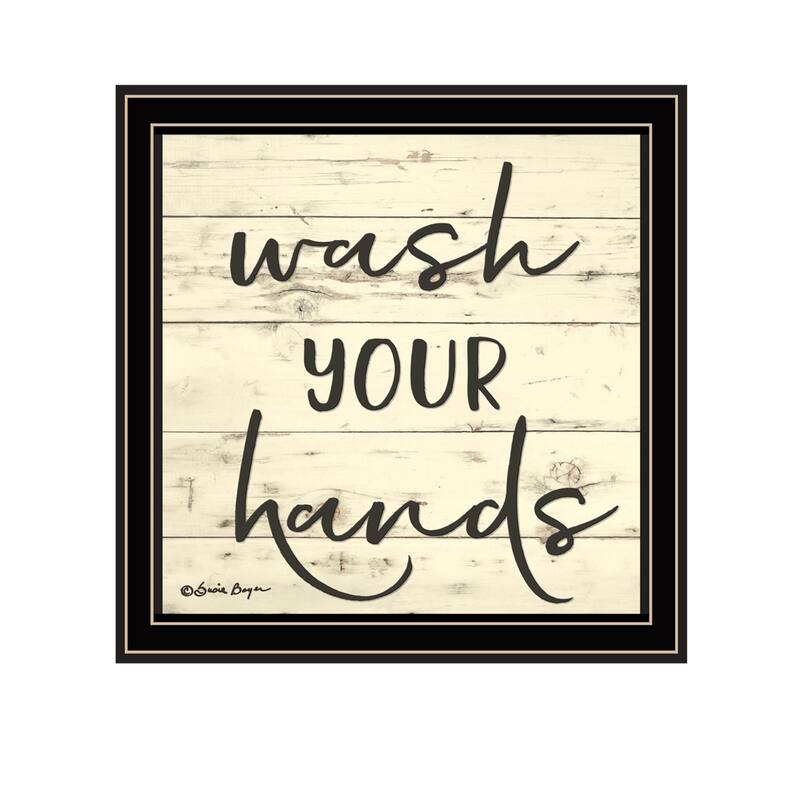 TrendyDecor4U "Wash Your Hands" Framed Print Wall Art - Multi