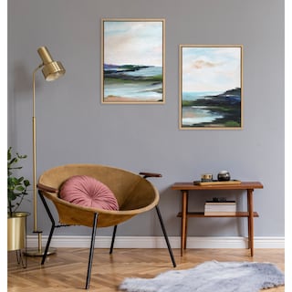 Kate and Laurel Sylvie Lake Huron Framed Canvas by Nikita Jariwala