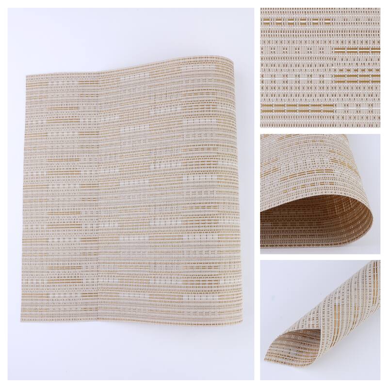 8 Pack PVC Placemats for Kitchen Dining Table Decor Heat Resistant Table Placemats Wipeable Table Mat - 18*12in