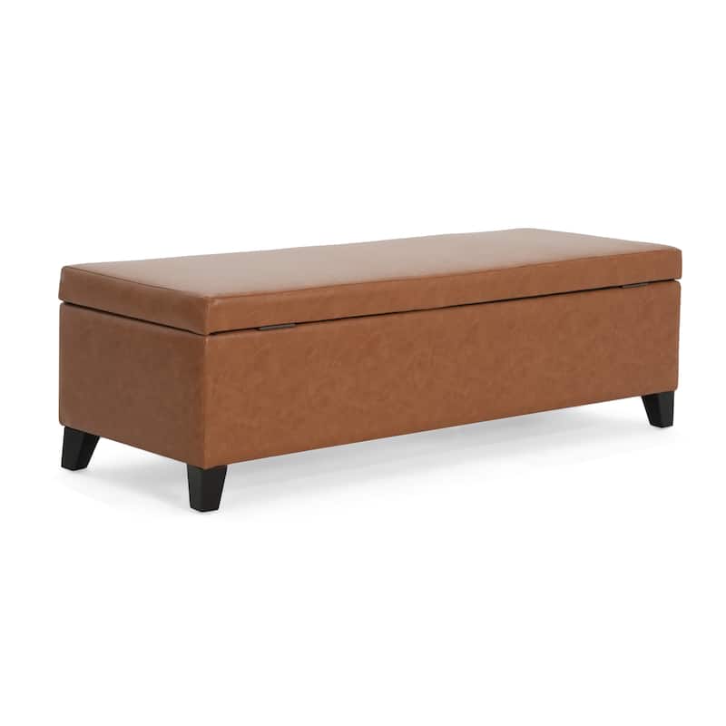 York Bonded Leather Storage Ottoman Bench by Christopher Knight Home