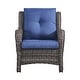 preview thumbnail 87 of 89, Outdoor Wicker High Back Club Chair with Cushions (Set of 2)