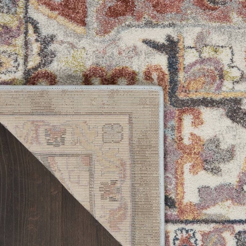Hoga Power Loomed Distressed Abstract Floral Traditional Stain Resistant Area Rug By HomeRoots - 90' X '26' X '0.5