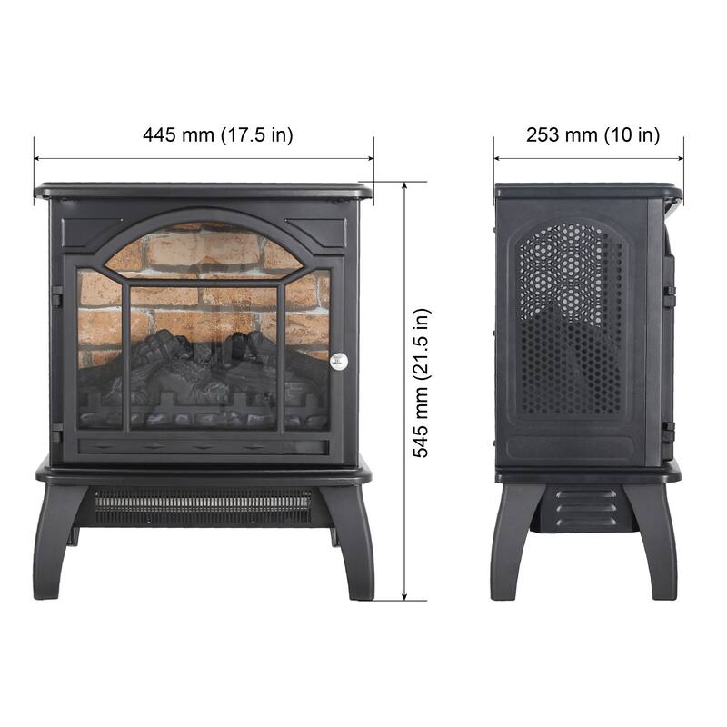 Portable 18 Inch Electric Fireplace with 3D Flame Effect & Remote Control - Perfect for Any Room