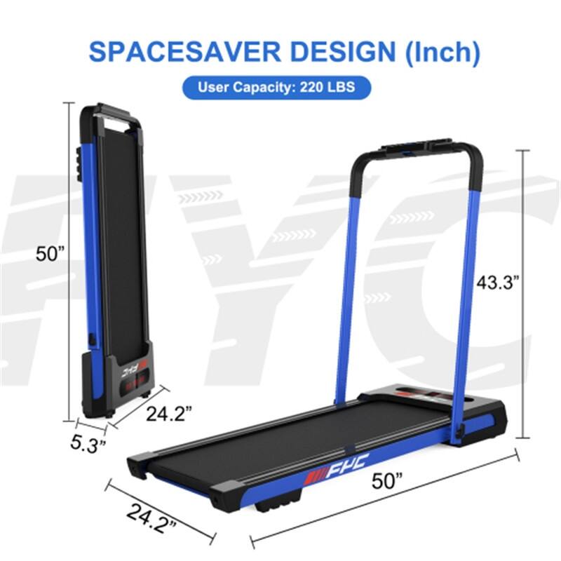 2.5 HP Folding Electric Treadmill With Remote Control&LED Display