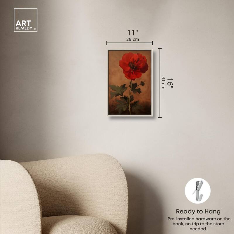 Flourish in Red II Canvas by Art Remedy