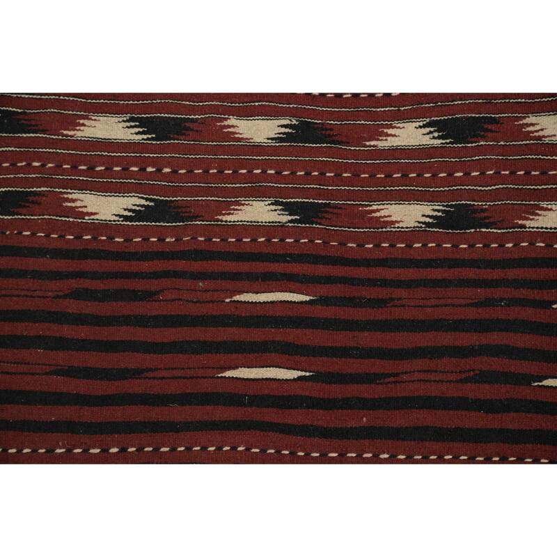 Hand Woven Oriental 100% Wool Carpet Southwestern Tribal Red Kilim Area Rug - 6' 3'' X 3' 5''