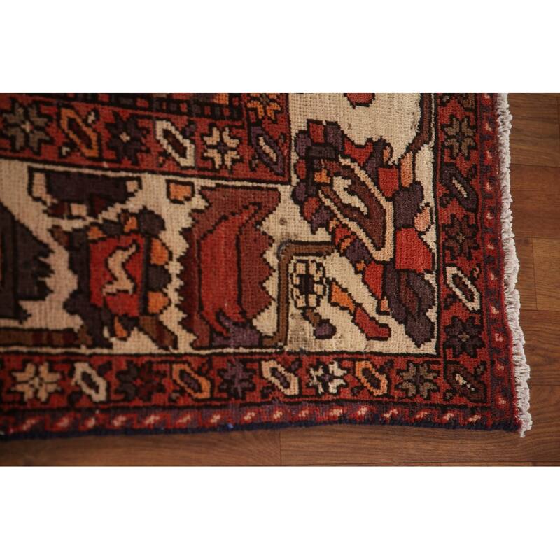 Geometric Bakhtiari Persian Vintage Area Rug Handmade Wool Carpet - 6'8"x 10'6"