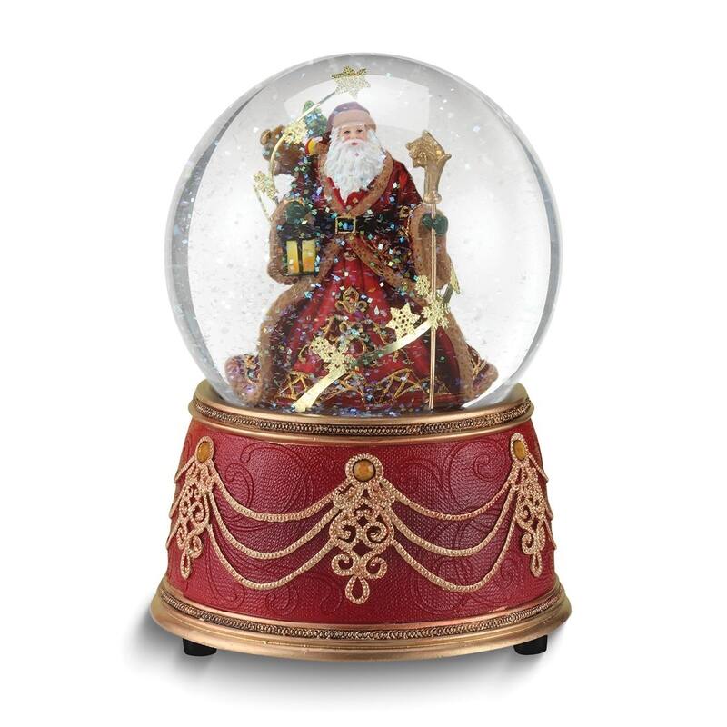 Glitterdome Musical (Plays We Wish You a Merry Christmas) Santa Water Globe