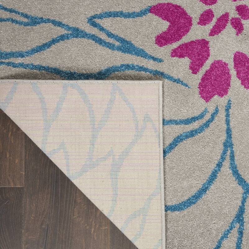 Ruba Power Loomed Floral Area Rug By HomeRoots - 9' x 12'