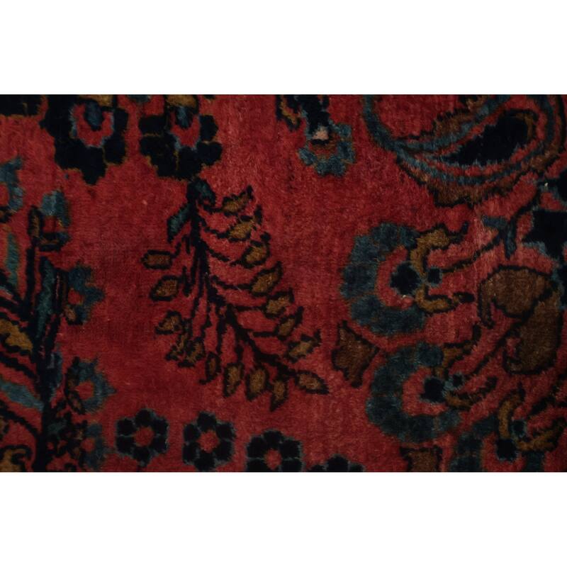 Hand Knotted Oriental 100% Wool Carpet Traditional Floral Pink Sarouk Area Rug - 13' 3'' X 10' 3''