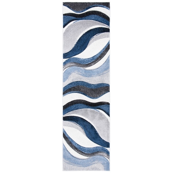 slide 2 of 22, SAFAVIEH Hollywood Deep Mid-Century Modern Abstract Rug 2'3" x 10' Runner - Grey/Blue