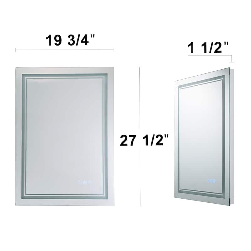 Rectangular Anti-Fog Color Changing Dimmable Bathroom LED Mirror