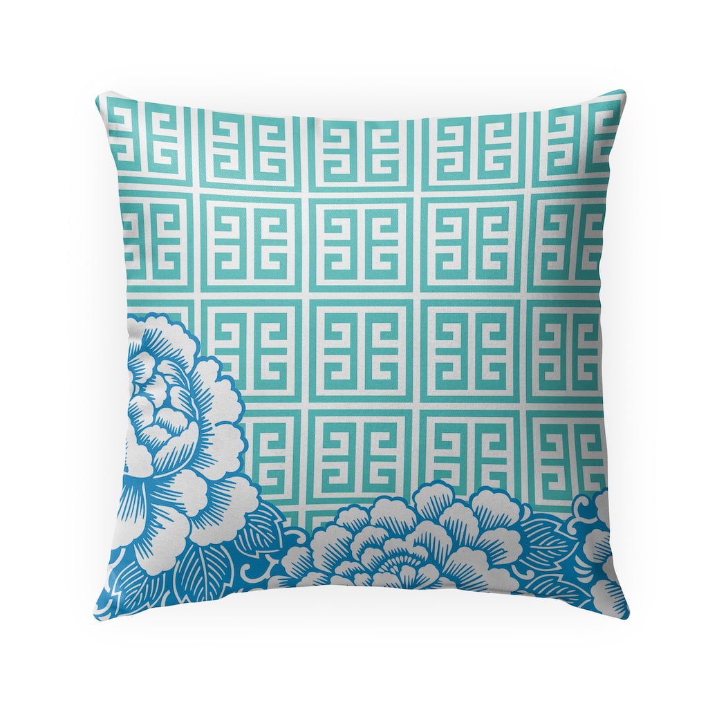 PASTICHE GREEK LIGHT BLUE Outdoor Pillow By Nancy Green