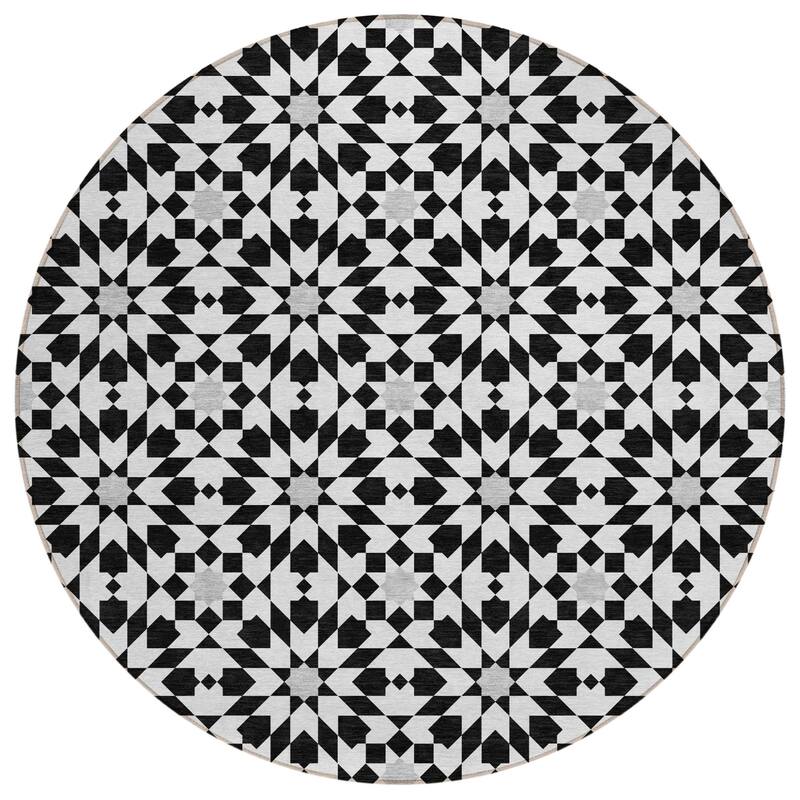 HomeRoots Floral Medallion Transitional Rectangle Outdoor Rug