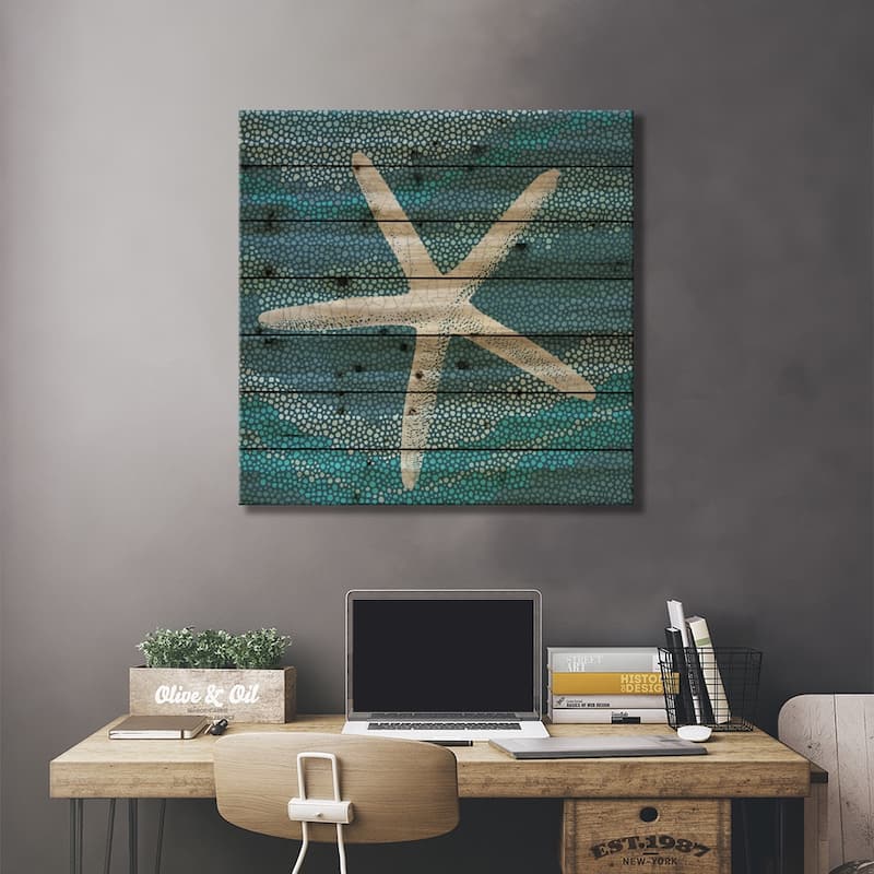 Sea Glass IV Print On Wood by Wild Apple Portfolio - Multi-Color