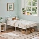 preview thumbnail 21 of 32, VECELO Twin Size Metal Bed Frame Set of 2 Victorian Style Kids Beds with Heart Pattern Headboard No Box Spring Needed