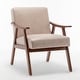 preview thumbnail 78 of 83, Homy Casa Mid-Century Modern Accent Chair, Solid Wood Frame, Extra-Thick Backrest, Wingback Lounge Chair Indoor Taupe - Fabric