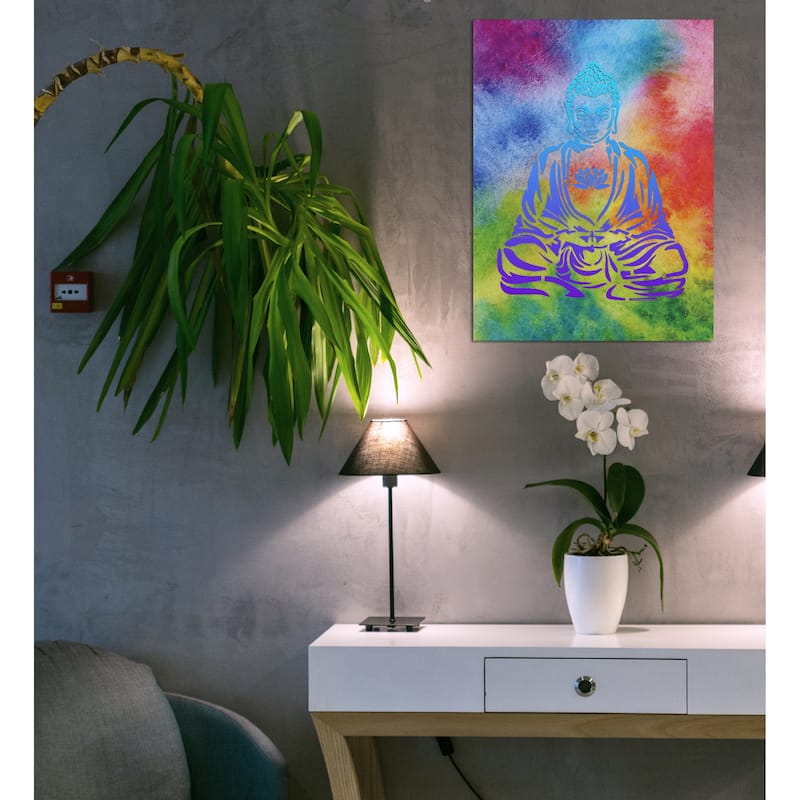 CoTa Global Buddha Light Up LED Wall Art - Changing Color LED Light Up - 15.75Lx11.9Wx1H inches