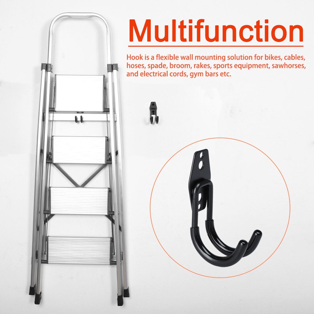 Hooks Hangers 4pcs Garage Hooks For Hanging Ladder Hose Extension Cord Shovel Bike Chair Wall Home Garden Vibranthns Lk